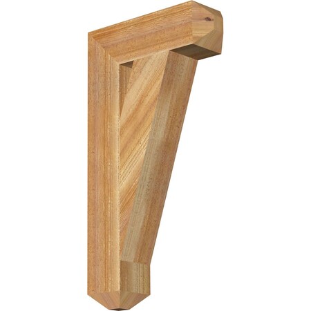 Traditional Craftsman Rough Sawn Bracket, Western Red Cedar, 4"W x 14"D x 26"H